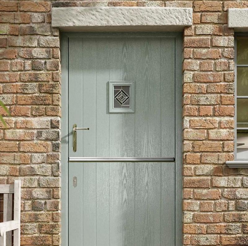 A duck egg blue stable composite door